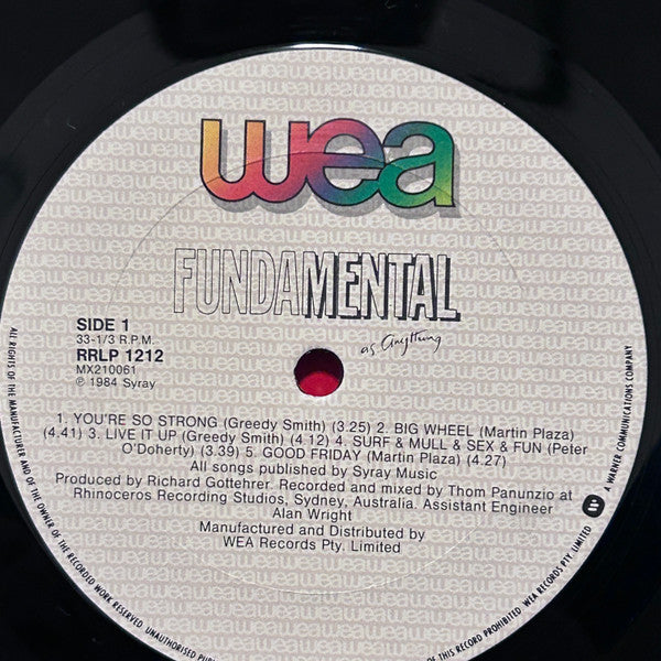 Mental As Anything : Fundamental As Anything (LP, Album)