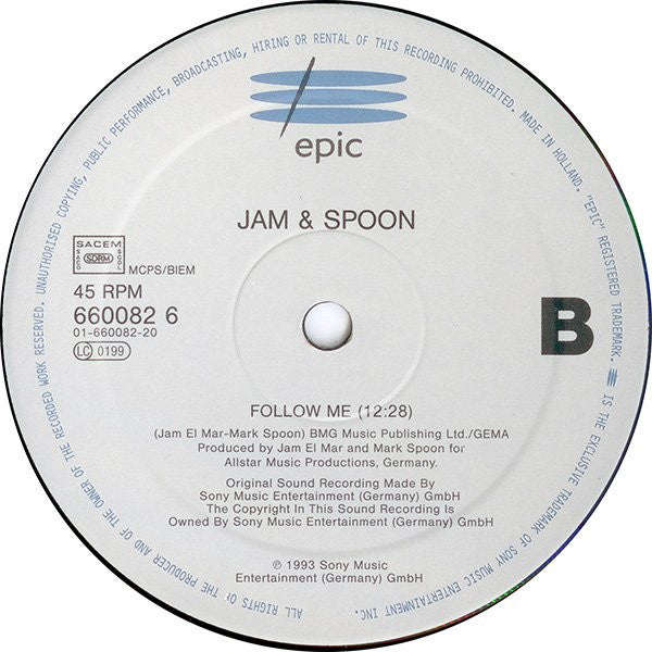 Jam & Spoon Feat. Plavka : Right In The Night (Fall In Love With Music) (12")