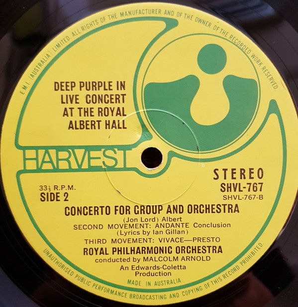 Deep Purple & Royal Philharmonic Orchestra, Malcolm Arnold : Concerto For Group And Orchestra (LP, Album)