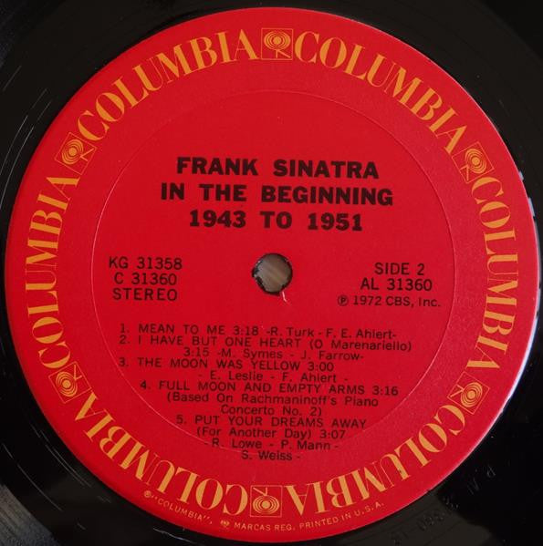 Frank Sinatra : In The Beginning 1943 To 1951 (2xLP, Comp, Pit)