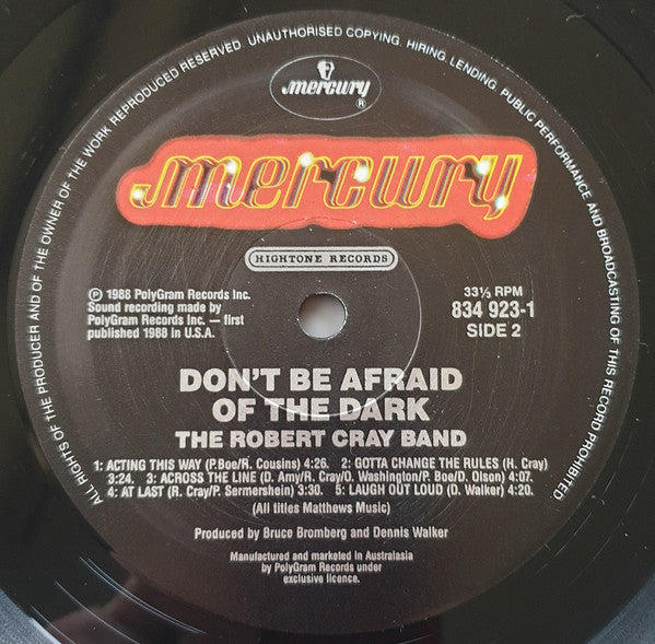 The Robert Cray Band : Don't Be Afraid Of The Dark (LP, Album)