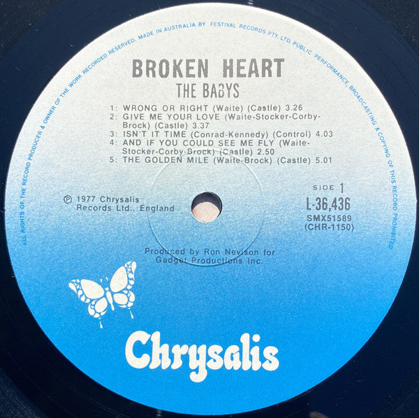 The Babys : Broken Heart (LP, Album)