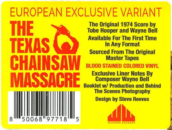 Tobe Hooper And Wayne Bell (6) : The Texas Chain Saw Massacre (Original Motion Picture Score) (LP, Album, Red)