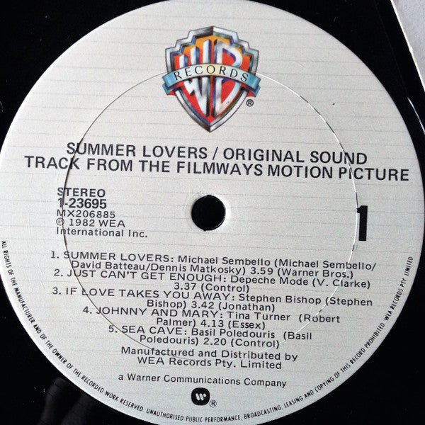 Various : Summer Lovers (Original Sound Track From The Filmways Motion Picture) (LP, Album, Comp)