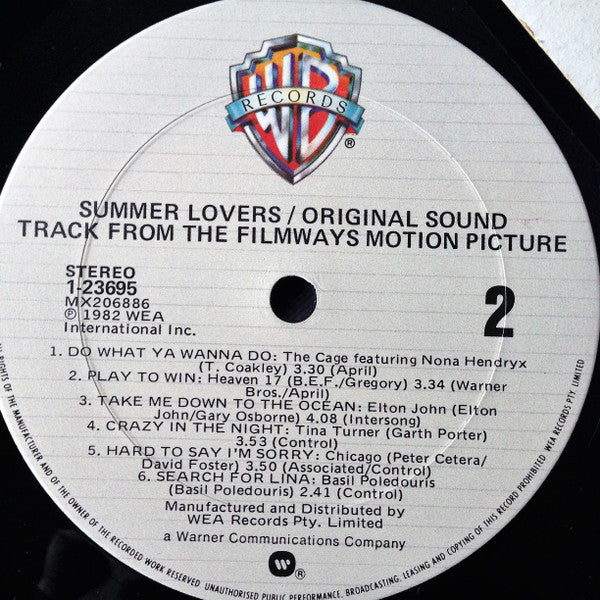 Various : Summer Lovers (Original Sound Track From The Filmways Motion Picture) (LP, Album, Comp)