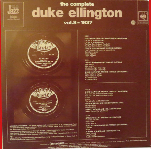 Duke Ellington : The Complete Duke Ellington Vol.8 - 1937 (2xLP, Comp)