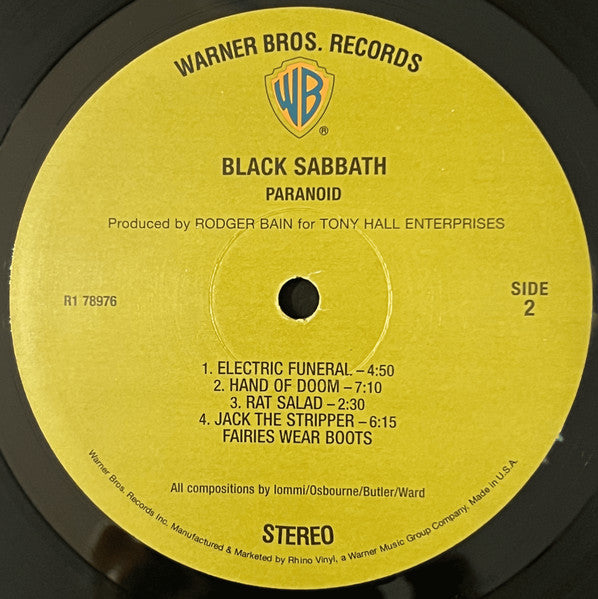Black Sabbath : Paranoid (LP, Album, RE, RM, 180)