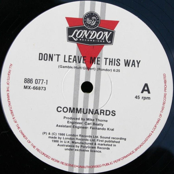 Communards* With Sarah Jane Morris : Don't Leave Me This Way (12", Maxi)
