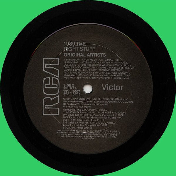 Various : 1989 The Right Stuff (LP, Comp)