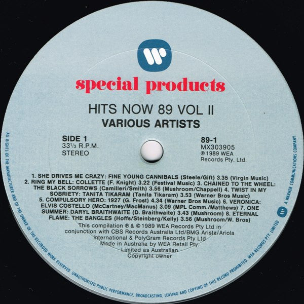 Various : Hits Now '89 Volume 2 (LP, Comp)