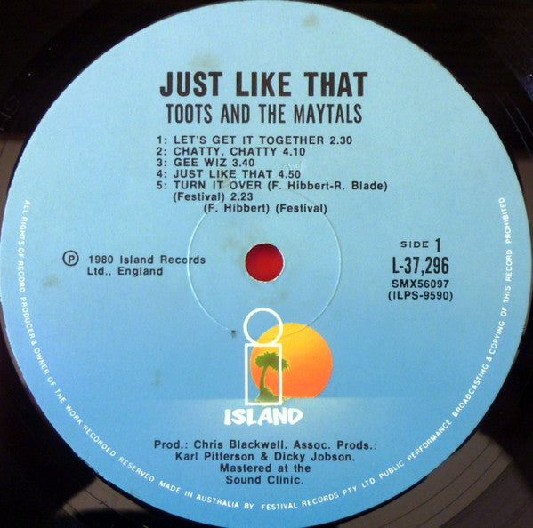 Toots & The Maytals : Just Like That (LP, Album)