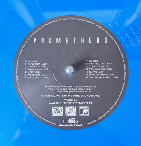 Marc Streitenfeld : Prometheus (Original Motion Picture Soundtrack) (2xLP, Album, Ltd, Num, RE, Blu)