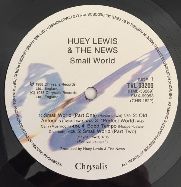 Huey Lewis & The News : Small World (LP, Album)