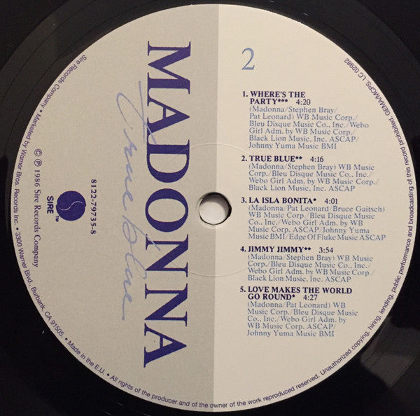 Madonna : True Blue (LP, Album, RE, 180)