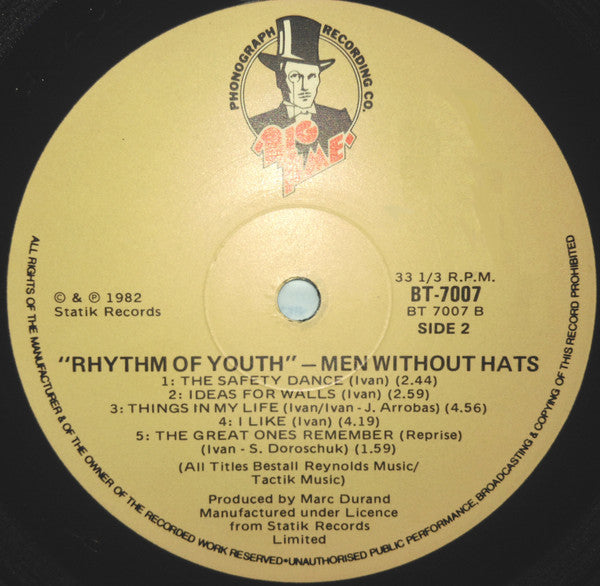 Men Without Hats : Rhythm Of Youth (LP, Album)