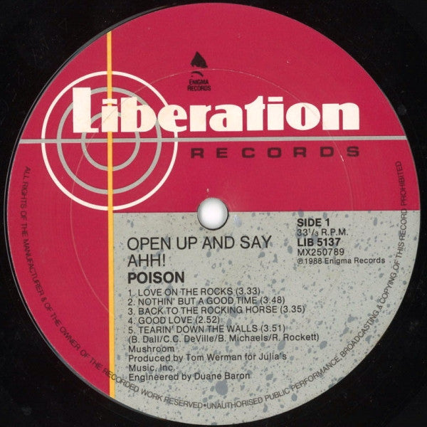 Poison (3) : Open Up And Say... Ahh! (LP, Album)