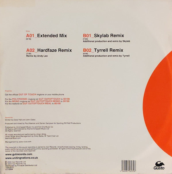 Uniting Nations : Out Of Touch (12", Single)