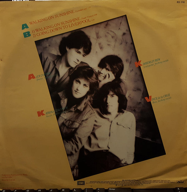 Katrina And The Waves : Walking On Sunshine (Extended Version) (12", Single)