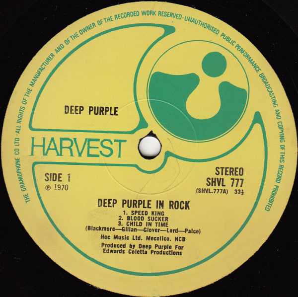 Deep Purple : In Rock (LP, Album)