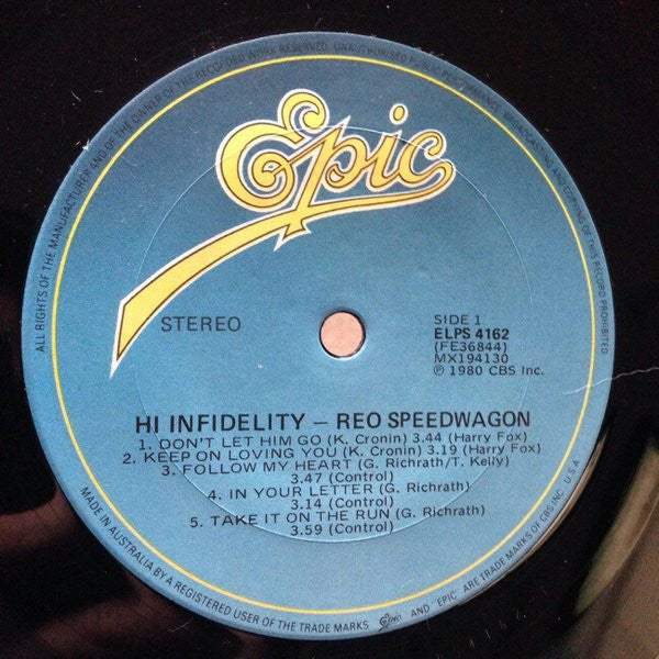 REO Speedwagon : Hi Infidelity (LP, Album)