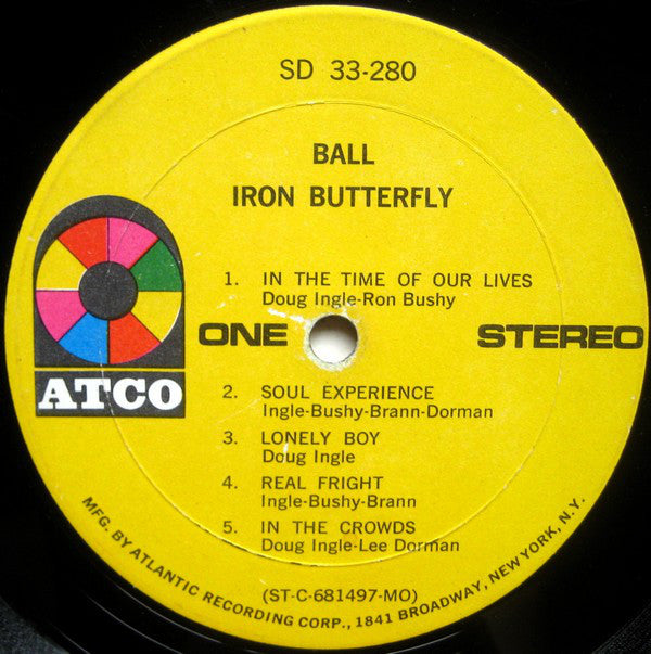 Iron Butterfly : Ball (LP, Album, MO )