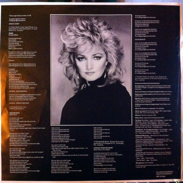 Bonnie Tyler : Faster Than The Speed Of Night (LP, Album)