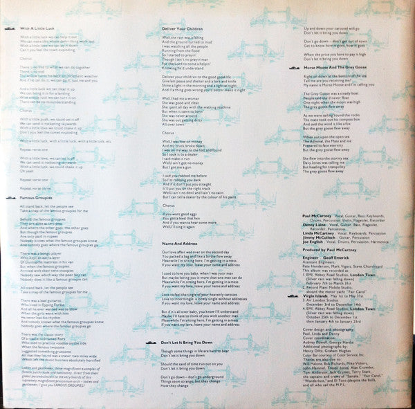 Wings (2) : London Town (LP, Album, Red)