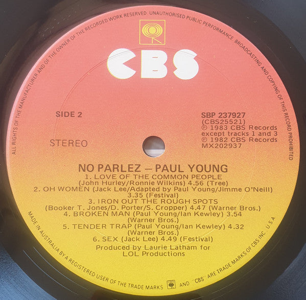 Paul Young : No Parlez (LP, Album)