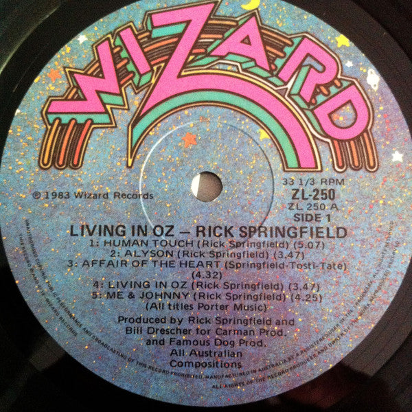 Rick Springfield : Living In Oz (LP, Album)