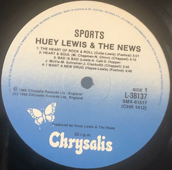 Huey Lewis & The News : Sports (LP, Album)