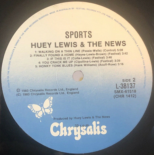 Huey Lewis & The News : Sports (LP, Album)