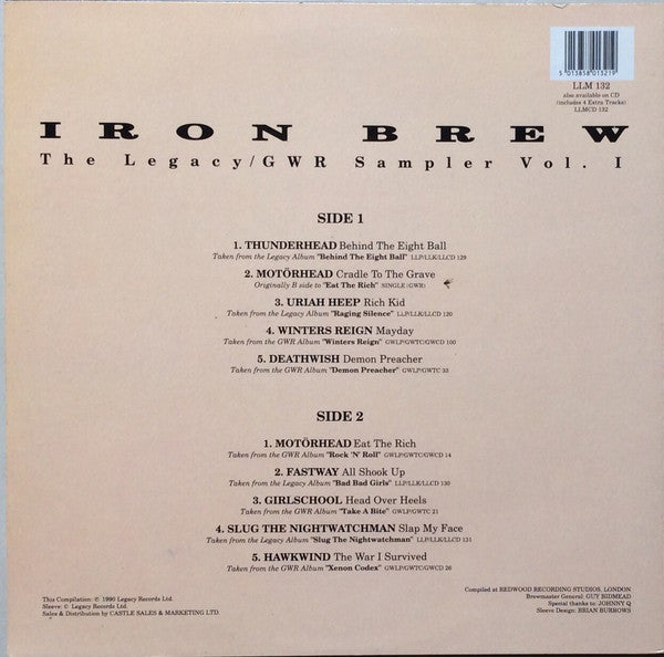 Various : Iron Brew - The Legacy/GWR Sampler Vol. 1 (LP, Comp)