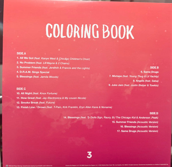 Chance The Rapper : Coloring Book (2xLP, Album, Dlx, Ltd, RE, Gol)