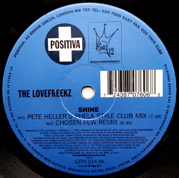 The Lovefreekz : Shine (12")