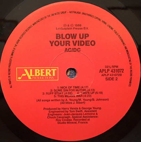 AC/DC : Blow Up Your Video (LP, Album)