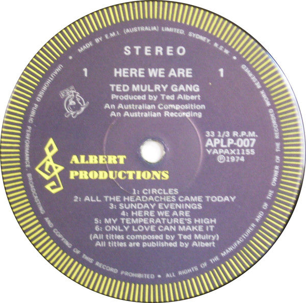 Ted Mulry Gang : Here We Are (LP, Album, RE)