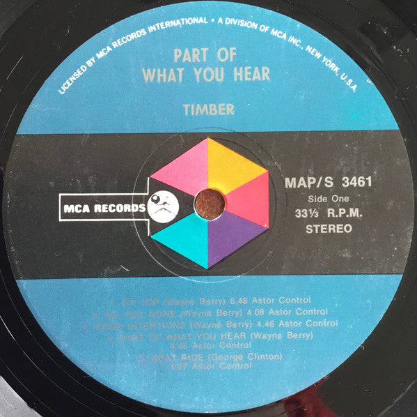 Timber (6) : Part Of What You Hear (LP, Album)