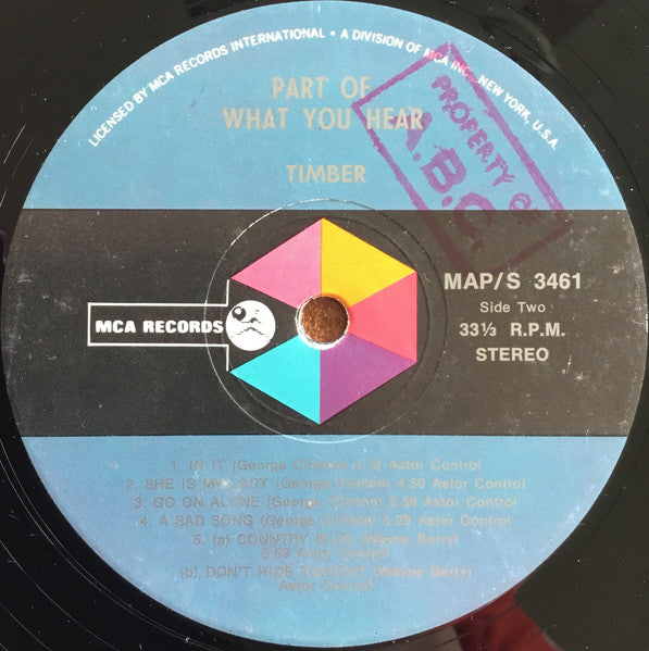 Timber (6) : Part Of What You Hear (LP, Album)