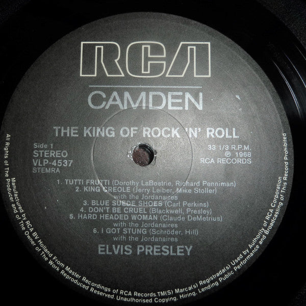 Elvis Presley : The King Of Rock 'N' Roll (LP, Comp)