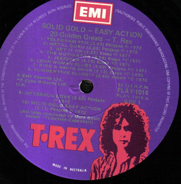 T. Rex : Solid Gold - Easy Action, 20 Golden Greats (LP, Comp)
