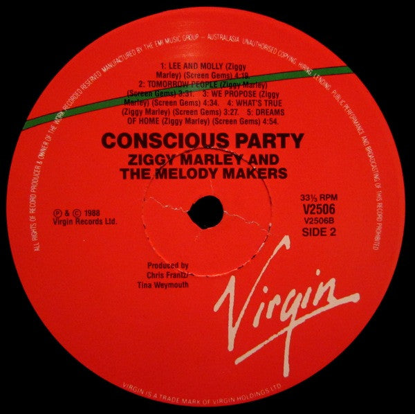 Ziggy Marley And The Melody Makers : Conscious Party (LP, Album)