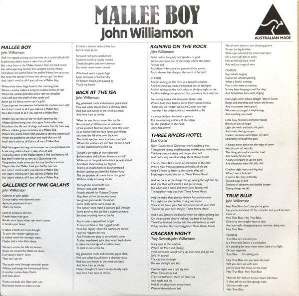 John Williamson : Mallee Boy (LP, Album)
