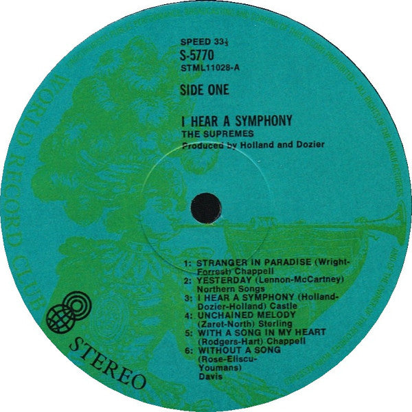 The Supremes : I Hear A Symphony (LP, Album, Club, RE)