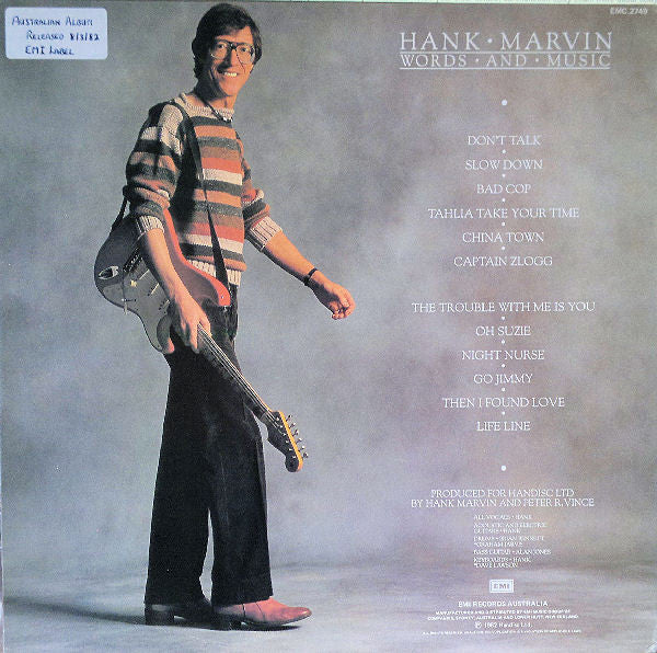 Hank Marvin : Words And Music (LP, Album)