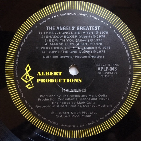 The Angels : The Angels Greatest (LP, Comp, RE)