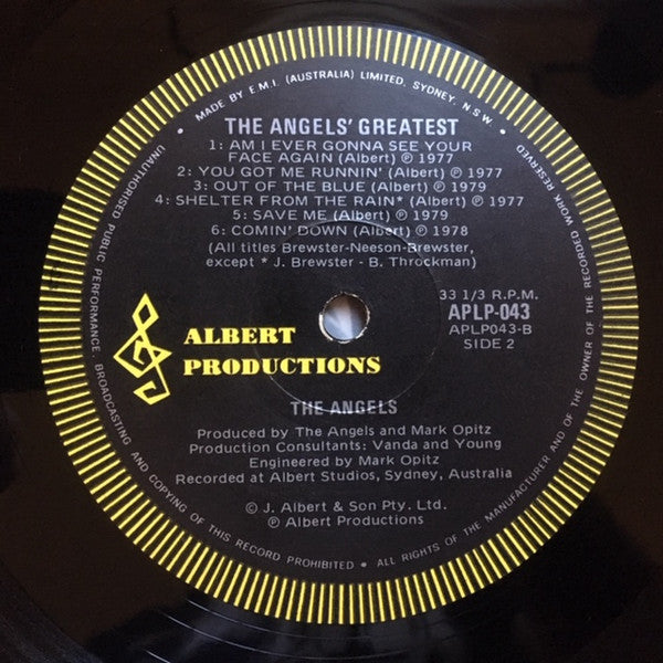 The Angels : The Angels Greatest (LP, Comp, RE)