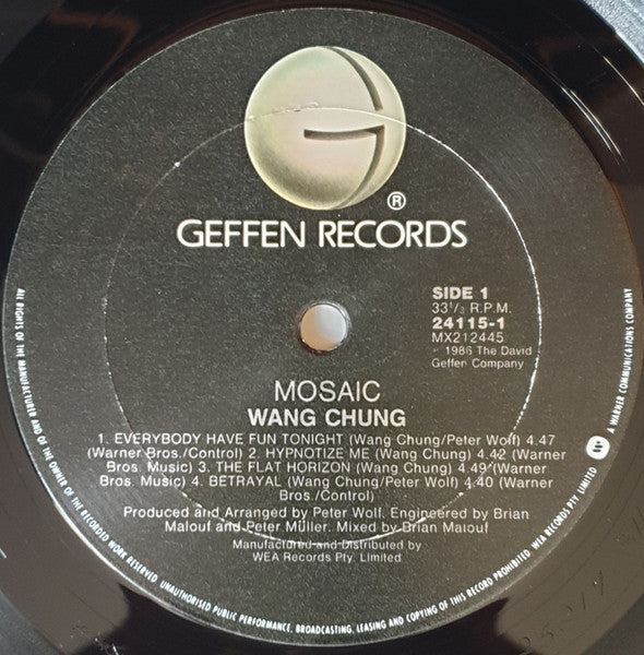 Wang Chung : Mosaic (LP, Album)
