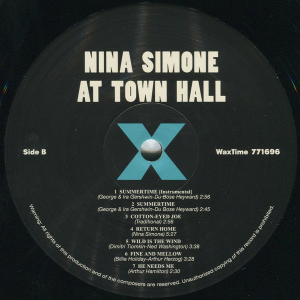 Nina Simone : Nina Simone At Town Hall (LP, Album, Ltd, RE, RM)