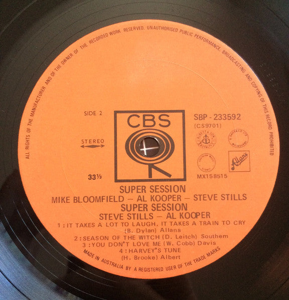 Mike Bloomfield / Al Kooper / Stephen Stills : Super Session (LP, Album)