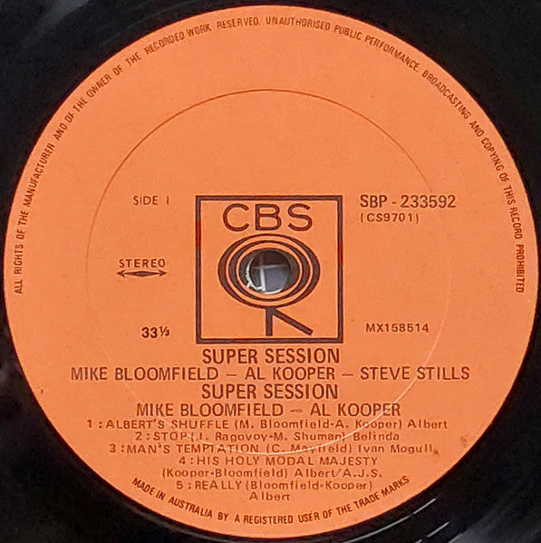 Mike Bloomfield / Al Kooper / Stephen Stills : Super Session (LP, Album)